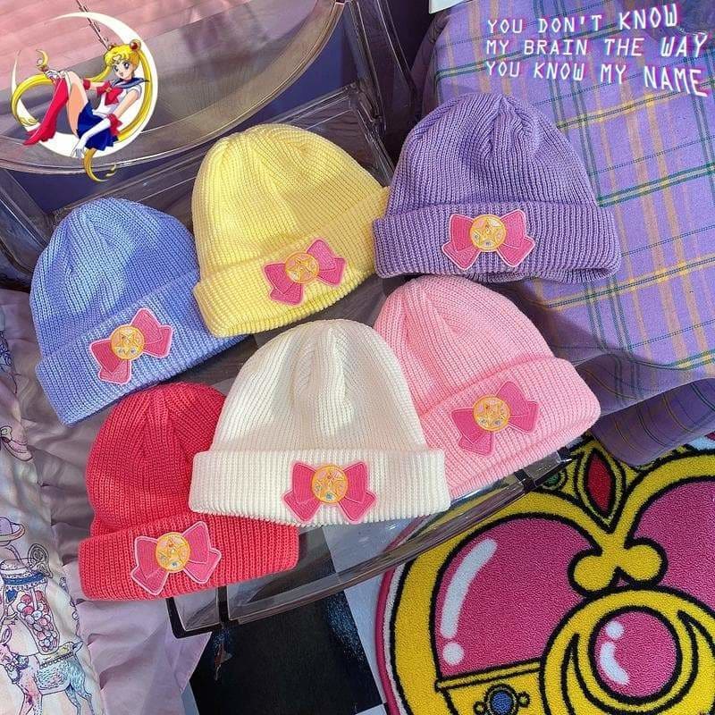 6 Color Sailor Moon Bow Beanie Pastel Hat SP16017 - Egirldoll
