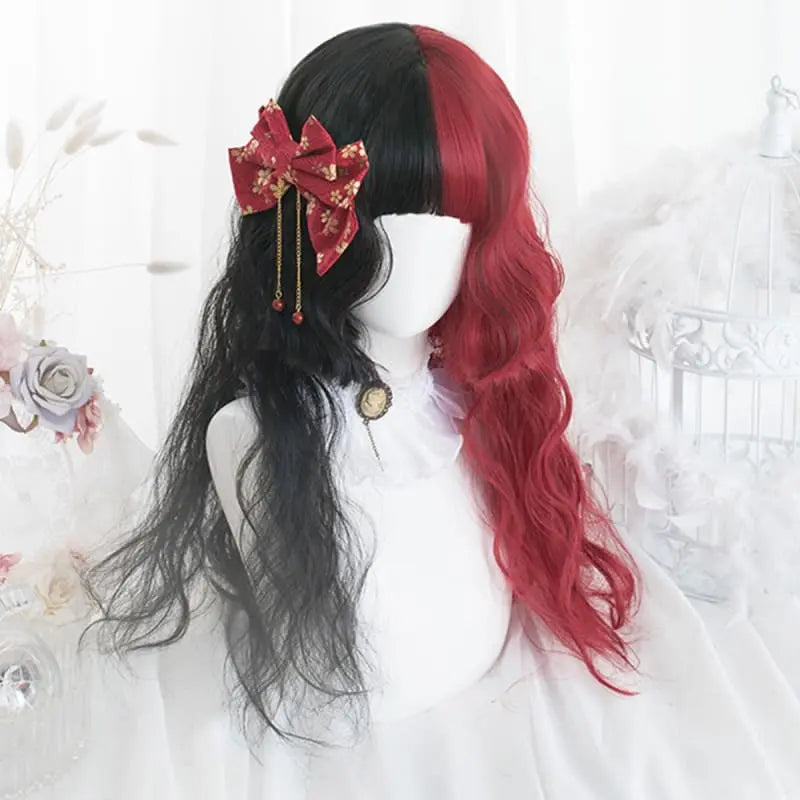 65CM Black Mixed Red Gothic Lolita Cosplay Wig EG14847 - Egirldoll