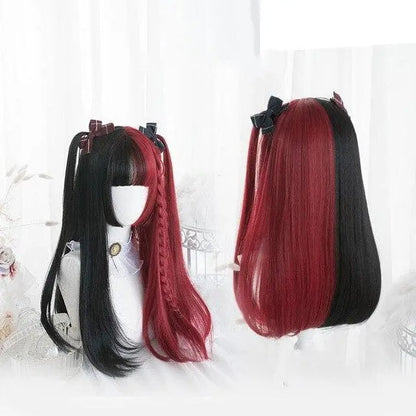 65CM Black Mixed Red Gothic Lolita Cosplay Wig EG14847 - Egirldoll