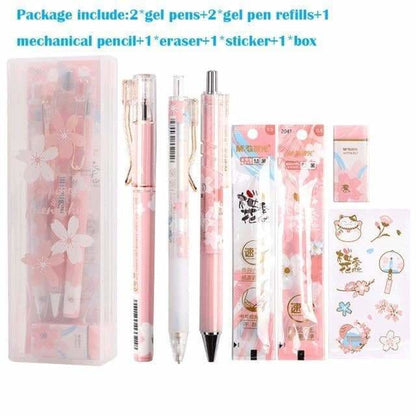 8 Pics Set Kawaii Pastel Pink Sakura Gel Pens SP16238 - Egirldoll