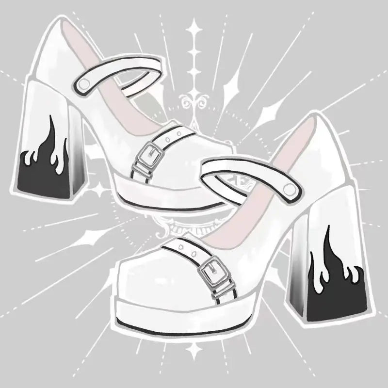 Kawaii Aesthetic Y2K Cute Fairy Dara Unique Flame Heels ON1415 MK Kawaii Store