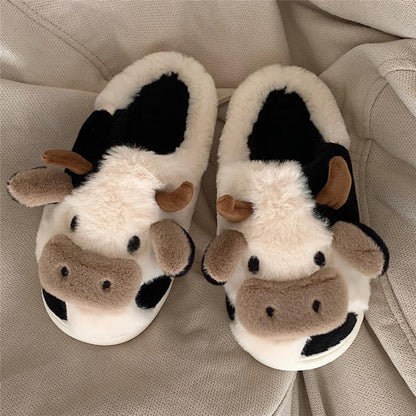 Kawaii Milk Cow Cute Sheet Homewear Slippers ME20 - Egirldoll