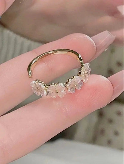 Kawaii Aesthetic Y2K Cute Fairy White Botanical Rings MK Kawaii Store