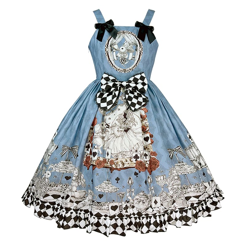 Alice Wonderland Queen Lolita Dress ON588 - blue / S - dress