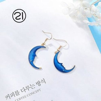 Asymmetric Round Planet Earrings - Egirldoll