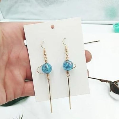 Asymmetric Round Planet Earrings - Egirldoll