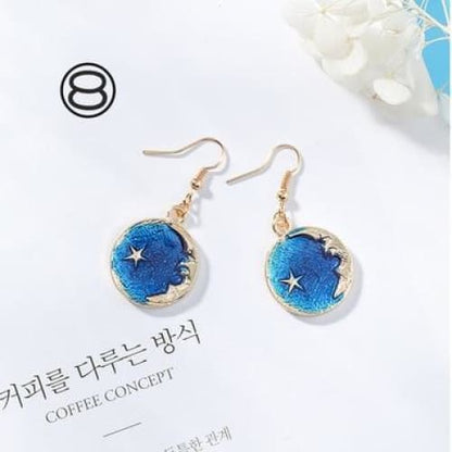 Asymmetric Round Planet Earrings - Egirldoll