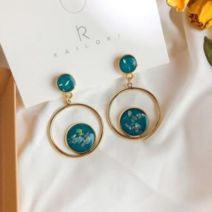 Asymmetric Round Planet Earrings - Egirldoll