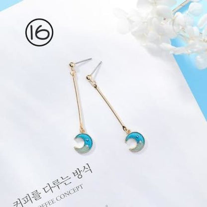 Asymmetric Round Planet Earrings - Egirldoll