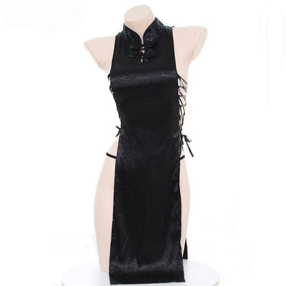 Black Bandage Hollow Out Cheongsam Pajamas EG119 - Egirldoll