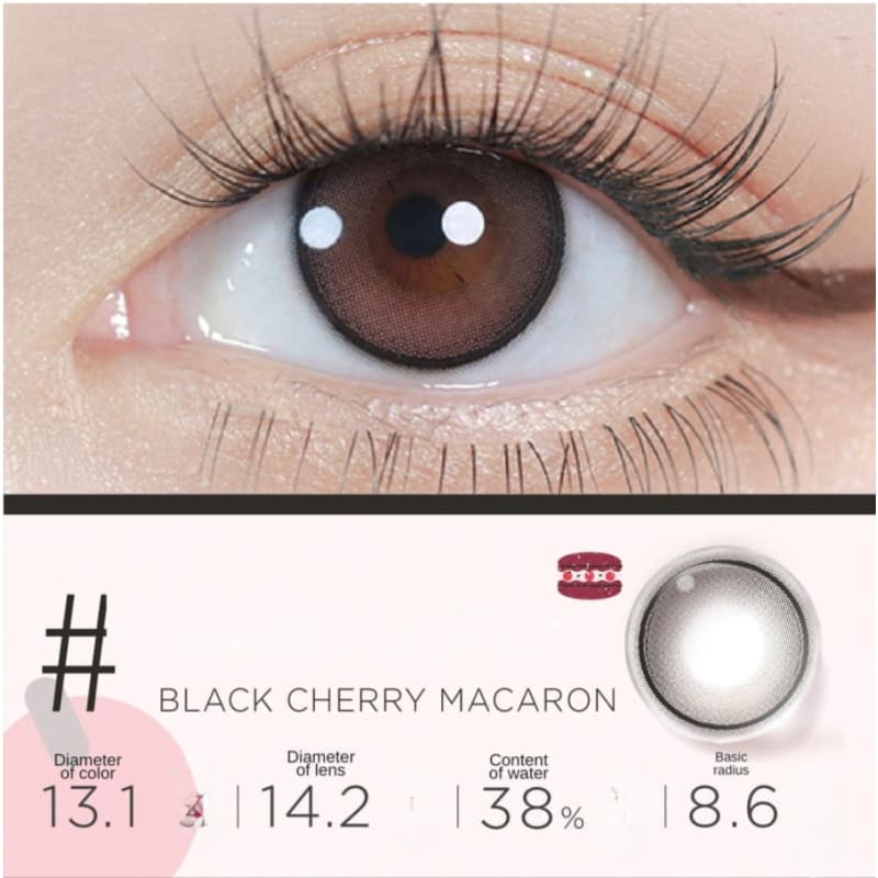 Black Cherry Macaron Contact Lenses Half Year One Pair ME46 - Egirldoll