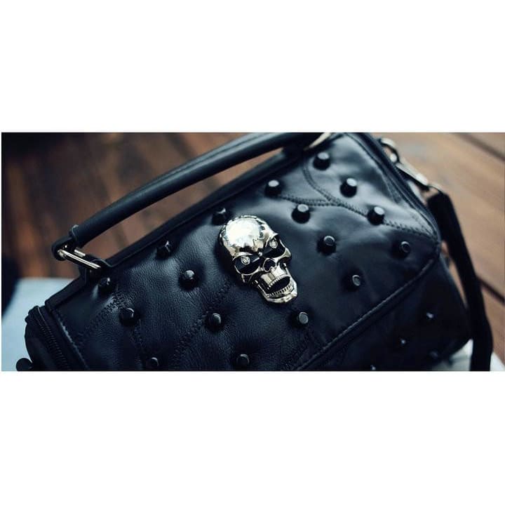 Black Gothic Skull Leather Purse EE0842 - Egirldoll