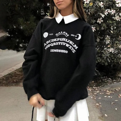 Black Grunge Oversized Hoodies Streetwear EG103 - Egirldoll