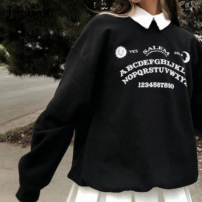 Black Grunge Oversized Hoodies Streetwear EG103 - Egirldoll