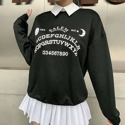 Black Grunge Oversized Hoodies Streetwear EG103 - Egirldoll