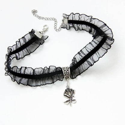 Black Lace Rose Chocker EE0874 - Egirldoll