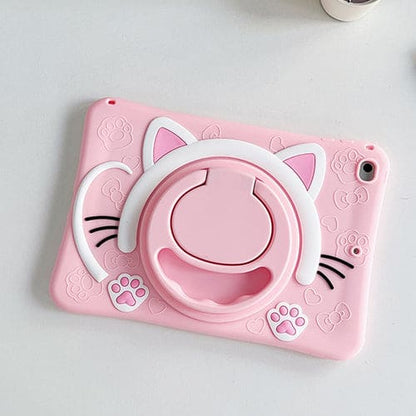 Black Pink Kawaii Cat iPad Case ON162 - Egirldoll