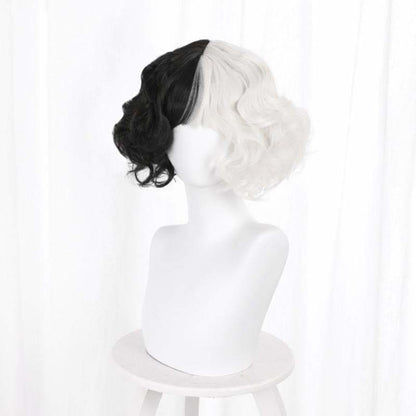 Black White Cruella de Vil Style Fashion eGirl Wig SP16262 - Egirldoll