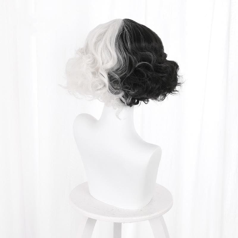 Black White Cruella de Vil Style Fashion eGirl Wig SP16262 - Egirldoll