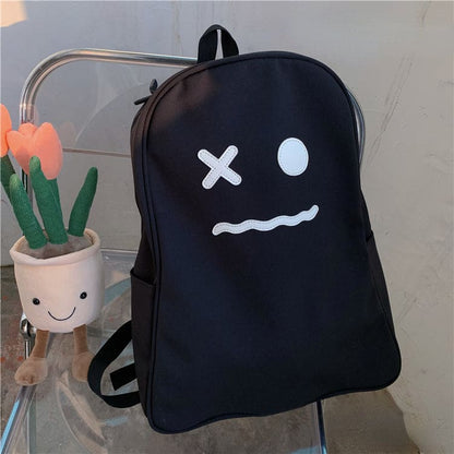 Black White No Face Cute Ghost Backpack ON92 - Egirldoll