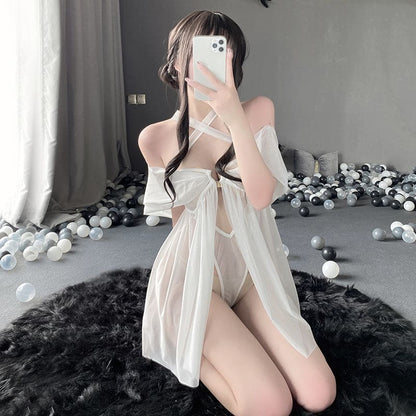 Black White Sheer Cute Lingerie Dress ON178 - Egirldoll