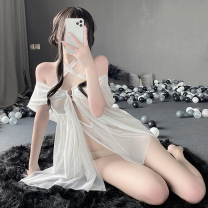 Black White Sheer Cute Lingerie Dress ON178 - Egirldoll