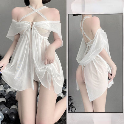 Black White Sheer Cute Lingerie Dress ON178 - Egirldoll