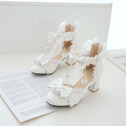 Black/Pink/White Fashion Kawaii Lolita High Heeled Cute Shoes SS1861 - Egirldoll