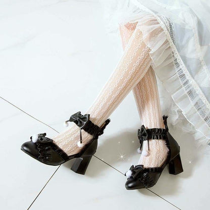 Black/Pink/White Fashion Kawaii Lolita High Heeled Cute Shoes SS1861 - Egirldoll