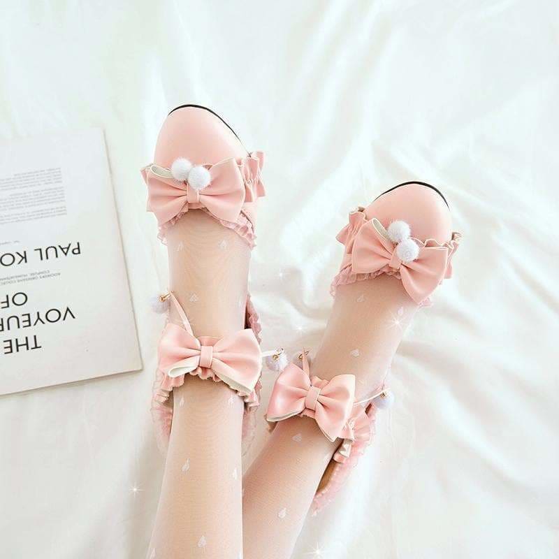 Black/Pink/White Fashion Kawaii Lolita High Heeled Cute Shoes SS1861 - Egirldoll