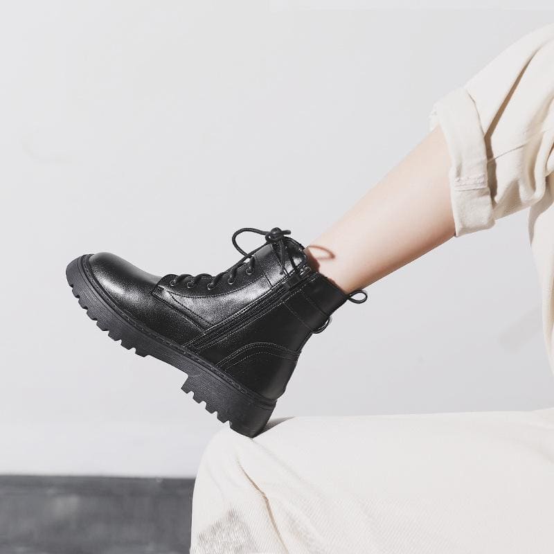 Black/White Size 35-43 Cool Punk Thick Sole Boots EE0872 - Egirldoll
