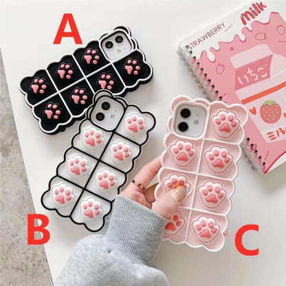 Black/White/Pink Soft Squishy Cat Paws Cute Phone Case SP16495 - Egirldoll