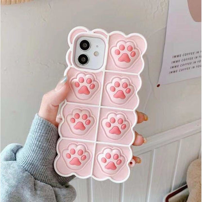 Black/White/Pink Soft Squishy Cat Paws Cute Phone Case SP16495 - Egirldoll