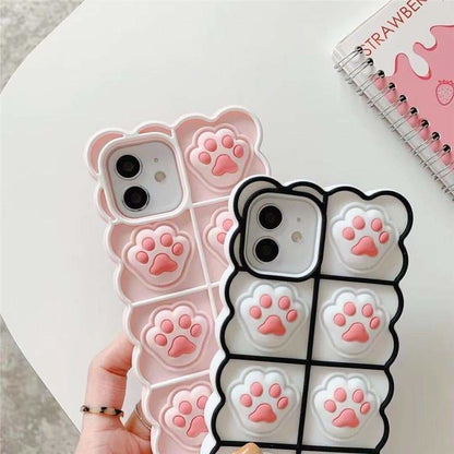 Black/White/Pink Soft Squishy Cat Paws Cute Phone Case SP16495 - Egirldoll