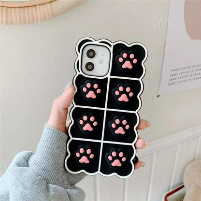 Black/White/Pink Soft Squishy Cat Paws Cute Phone Case SP16495 - Egirldoll