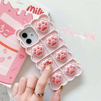 Black/White/Pink Soft Squishy Cat Paws Cute Phone Case SP16495 - Egirldoll