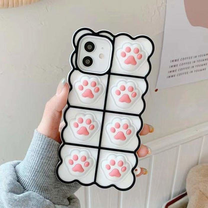 Black/White/Pink Soft Squishy Cat Paws Cute Phone Case SP16495 - Egirldoll