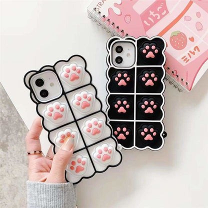 Black/White/Pink Soft Squishy Cat Paws Cute Phone Case SP16495 - Egirldoll