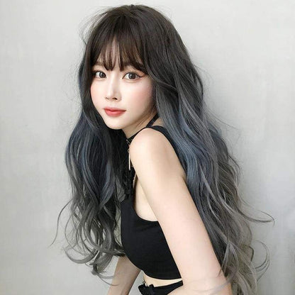 Blue Gray Long Curly Wig EG396 - Egirldoll