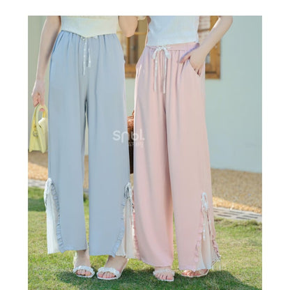 Blue Pink Cute Pastel Spring Lace Pants ON632 - pants