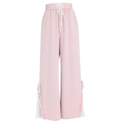 Blue Pink Cute Pastel Spring Lace Pants ON632 - pants