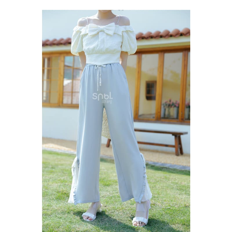 Blue Pink Cute Pastel Spring Lace Pants ON632 - pants