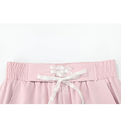 Blue Pink Cute Pastel Spring Lace Pants ON632 - pants