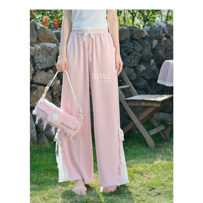 Blue Pink Cute Pastel Spring Lace Pants ON632 - pants