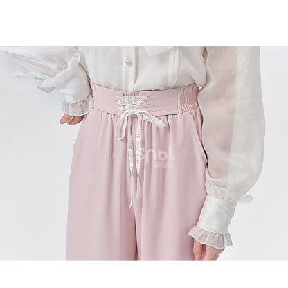 Blue Pink Cute Pastel Spring Lace Pants ON632 - pants