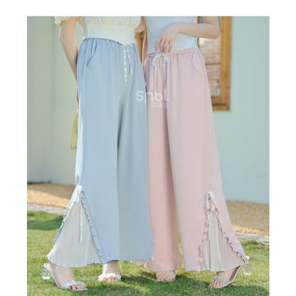 Blue Pink Cute Pastel Spring Lace Pants ON632 - pants