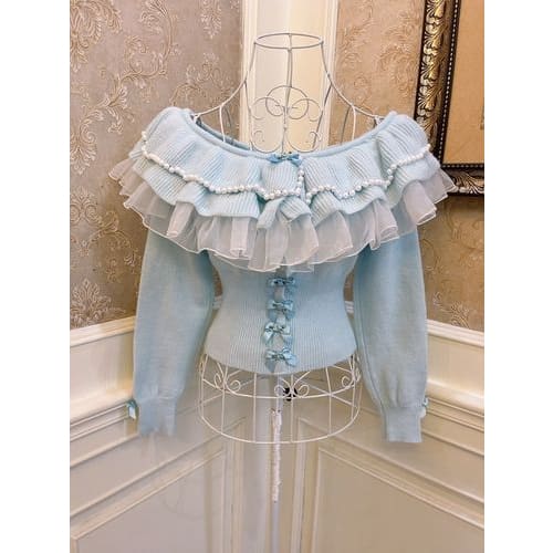 Blue Pink Pastel Ruffles Top Blouse ON463 - Light Blue / One