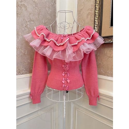 Blue Pink Pastel Ruffles Top Blouse ON463 - Rose Pink / One