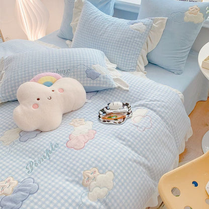 Blue Pink Soft Cloud Bedding Set ON151 - Egirldoll