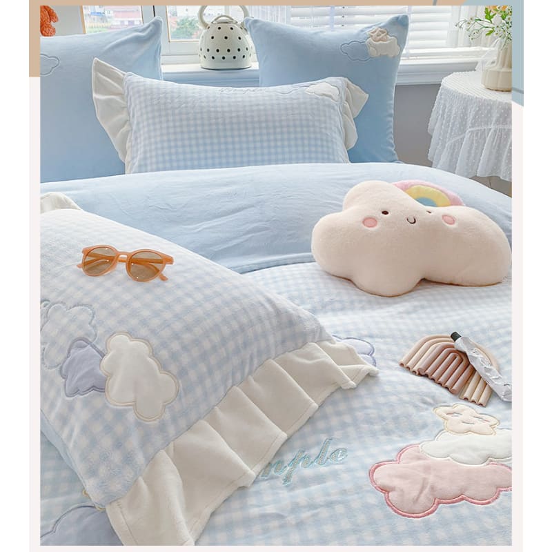 Blue Pink Soft Cloud Bedding Set ON151 - Egirldoll